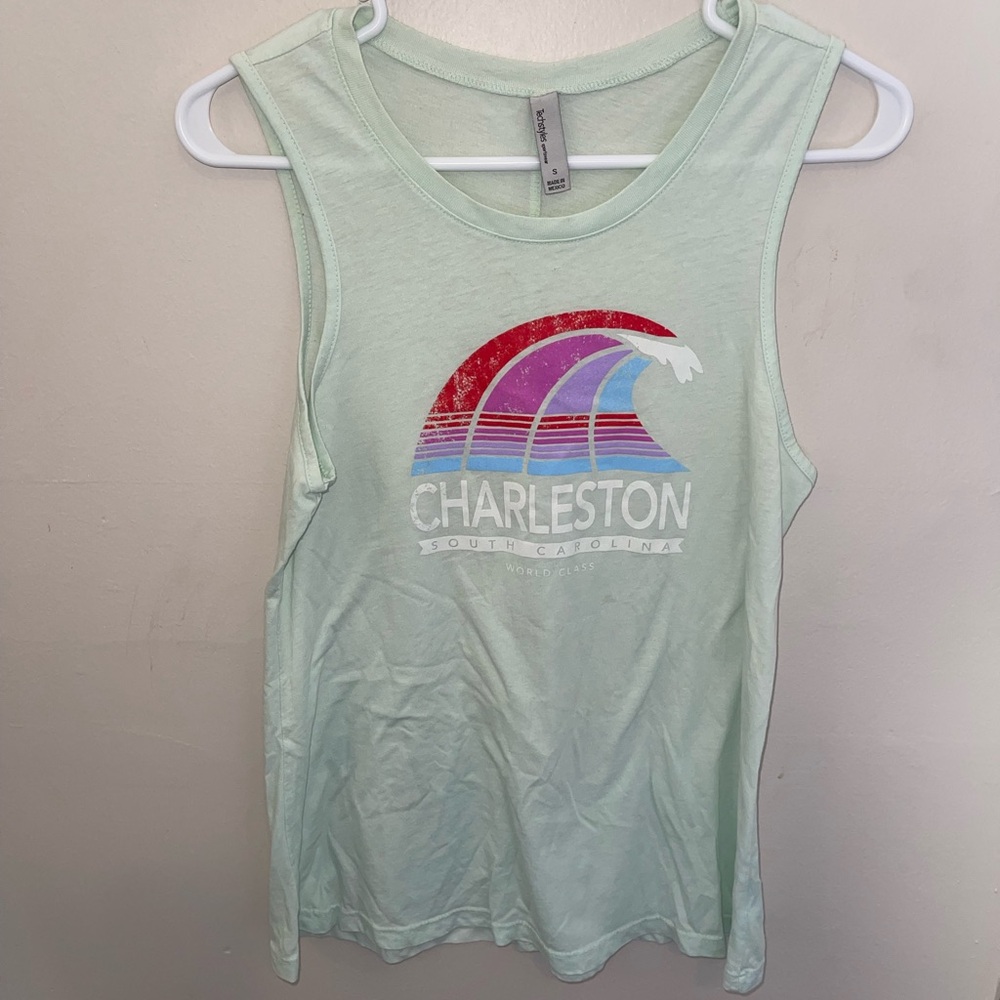 Charleston South Carolina Graphic Tank Top - Mint Tank Top Sz S